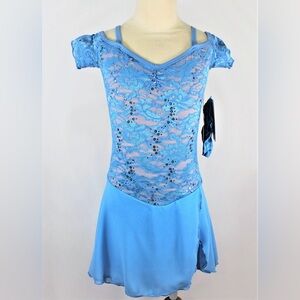 Elite Xpression 
Blue Lace Figure Skating Dress
Child Large